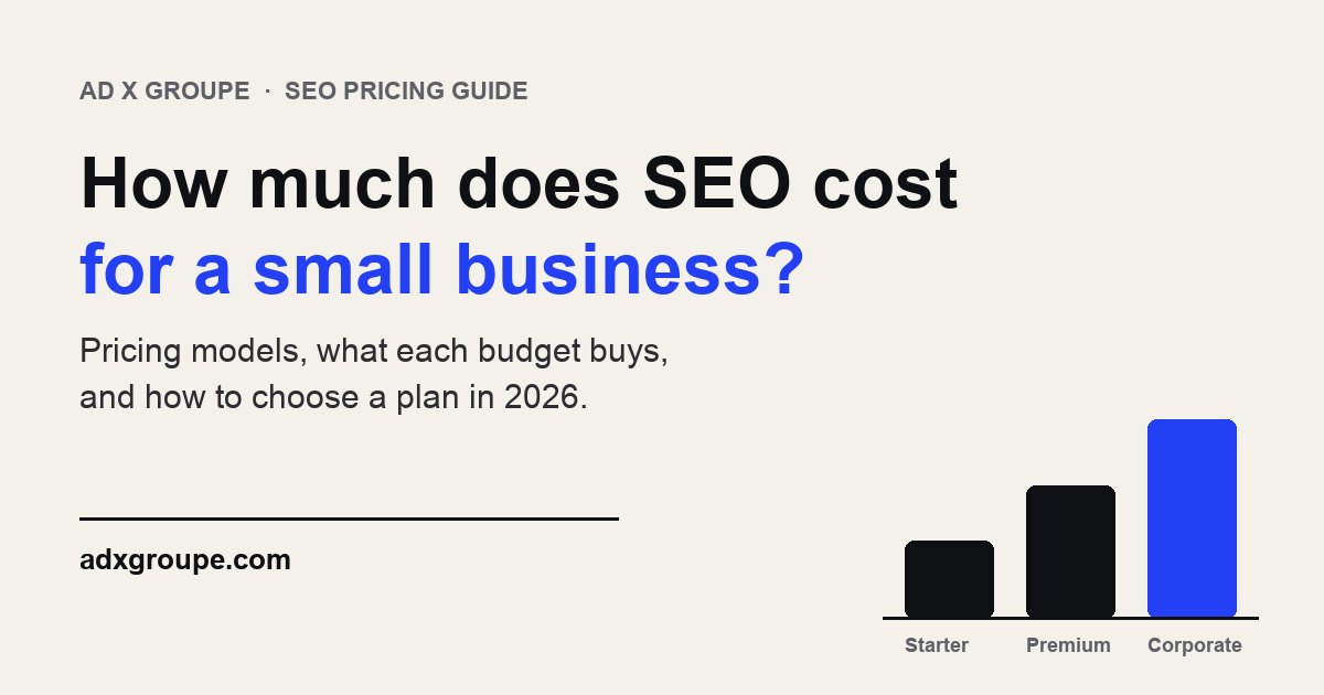 How much does SEO cost for a small business: Ad X Groupe pricing guide
